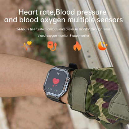 K57 Pro 1.96 Inch Bluetooth Call Music Weather Display Waterproof Smart Watch, Color: Orange by buy2fix