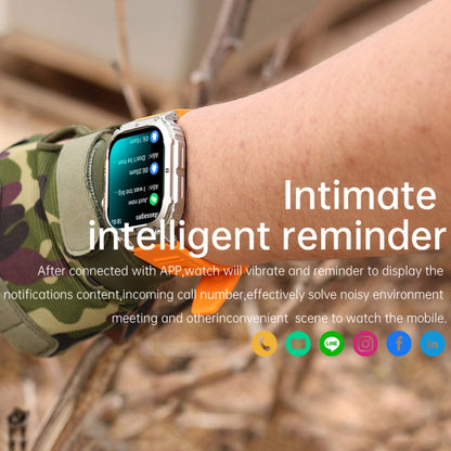 K57 Pro 1.96 Inch Bluetooth Call Music Weather Display Waterproof Smart Watch, Color: Silver Leather by buy2fix