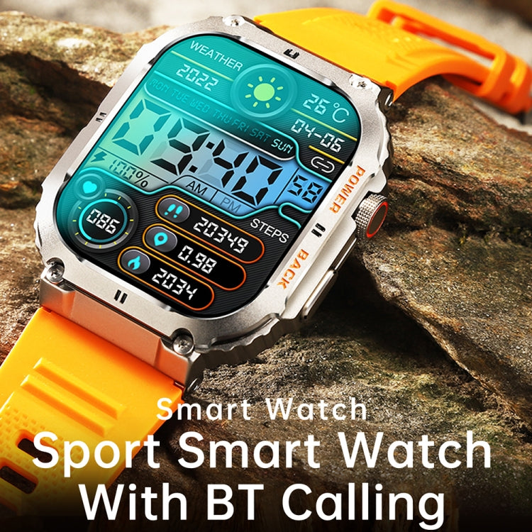 K57 Pro 1.96 Inch Bluetooth Call Music Weather Display Waterproof Smart Watch, Color: Black Leather by buy2fix