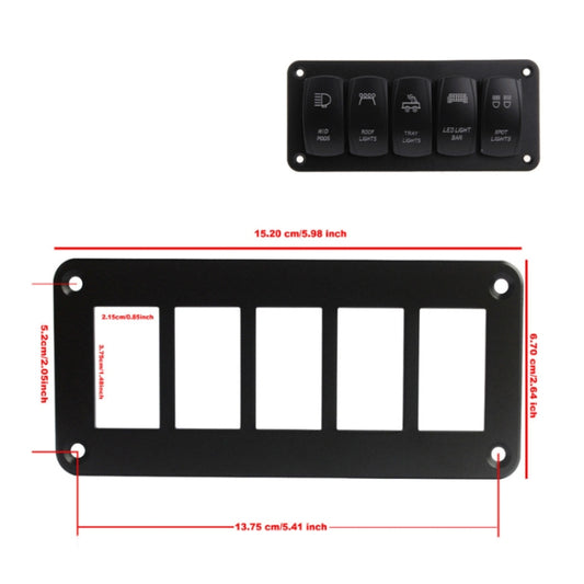 Road Aluminum Rocker Switch Panel Housing Bracket for Narva Type Boats Automotive Switch Parts, Specification: 5 Holes by buy2fix