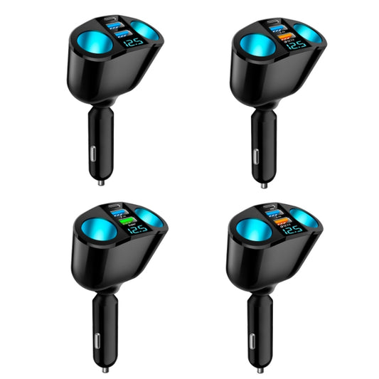Dual USB Type-C Real-time Digital Display Cigarette Lighter Expansion Car Charger, Model: QC3.0+2.4A Dual A+C by buy2fix