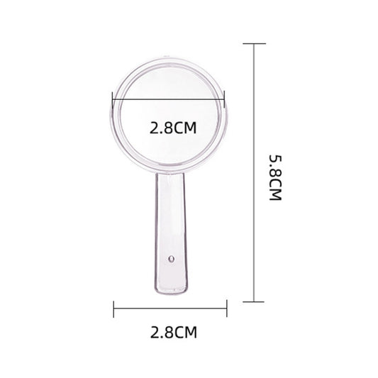 28mm 10pcs 3X Magnifying Glass Plastic Transparent Integrated Handheld HD Children Toy Magnifier by buy2fix
