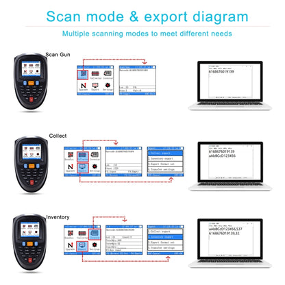 2D  Wireless Barcode Reader Scanner Data Collector With 2.2-Inch LCD Screen - Barcode Scanner by buy2fix | Online Shopping UK | buy2fix