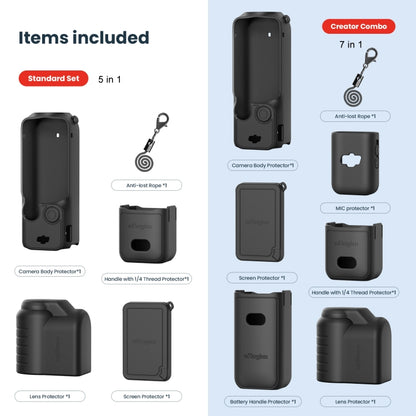 For DJI Osmo Pocket 3 AMagisn Silicone Protection Case Movement Camera Accessories, Style: 7 In 1 Gray - Case & Bags by aMagisn | Online Shopping UK | buy2fix