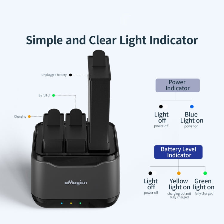 For DJI Osmo Action 4 / 3 AMagisn Battery Charger Seat -  by aMagisn | Online Shopping UK | buy2fix