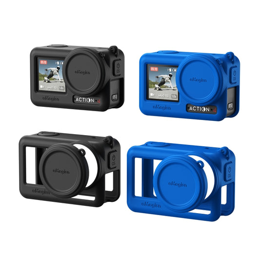 For DJI Osmo Action 4 / 3 aMagisn Silicone Protection Case Camera Protection Accessories(Blue) by aMagisn