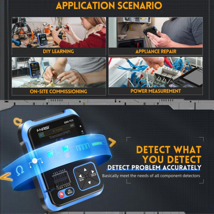 FNIRSI 3 In 1 Handheld Digital Oscilloscope LCR Transistor Tester, Specification: Upgrade - Digital Multimeter by FNIRSI | Online Shopping UK | buy2fix