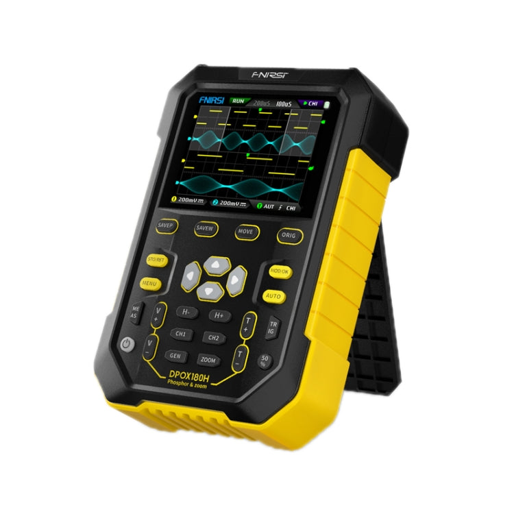 FNIRSI 2 In 1 Small Handheld Fluorescence Digital Dual-Channel Oscilloscope, US Plug(Yellow) - Other Tester Tool by FNIRSI | Online Shopping UK | buy2fix