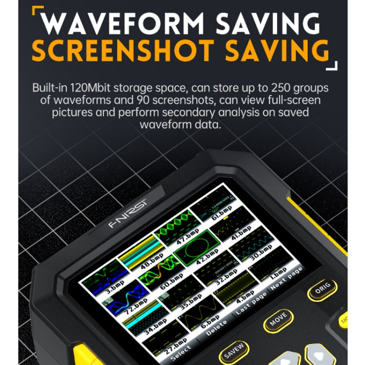 FNIRSI 2 In 1 Small Handheld Fluorescence Digital Dual-Channel Oscilloscope, US Plug(Yellow) - Other Tester Tool by FNIRSI | Online Shopping UK | buy2fix