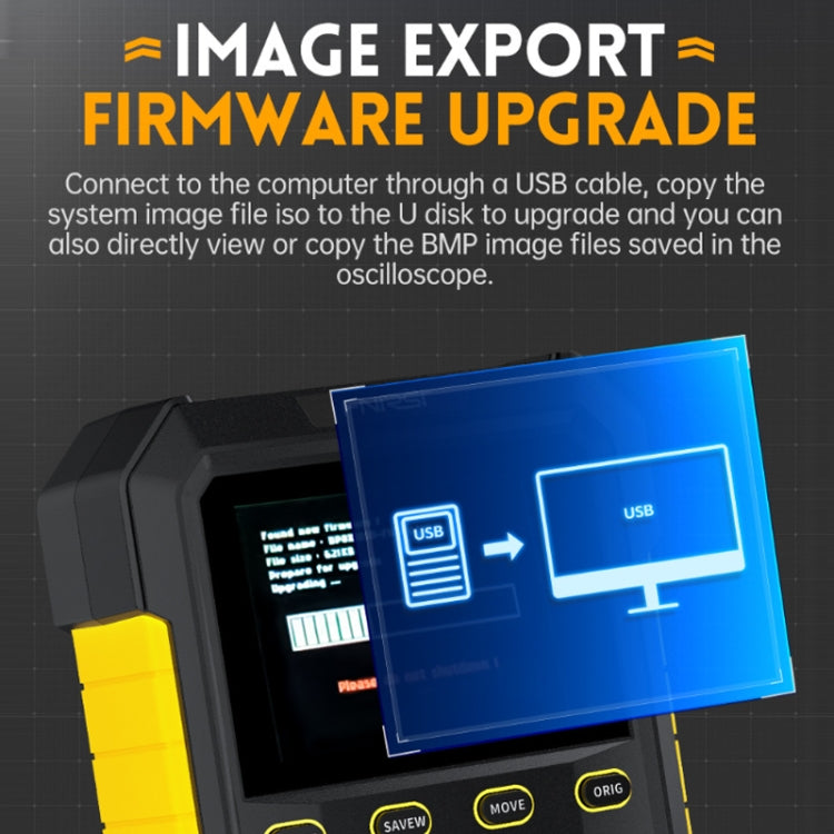 FNIRSI 2 In 1 Small Handheld Fluorescence Digital Dual-Channel Oscilloscope, US Plug(Yellow) - Other Tester Tool by FNIRSI | Online Shopping UK | buy2fix