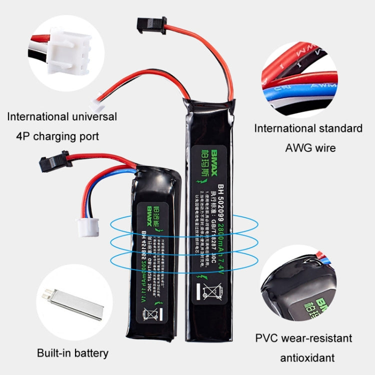 BMAX 11.1V High Rate 30C Discharge Water Marble Rifle Rechargeable Li-Ion Battery, Plug: Green Shell Small Tamiya - Li-ion Batteries by BMAX | Online Shopping UK | buy2fix