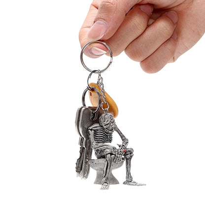 Car Key Rings Toilet Skulls Keychain Cool Purse Bag Decor Key Chain Rubber Mini Auto Keyfob Car Styling Interior Accessories by buy2fix