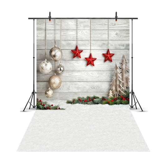 1.5m x 2.1m Snow Ground Wooden Wall Party Festival Setting Photography Background Cloth by buy2fix
