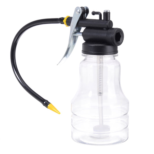 250cc Transparent High Pressure Pump Oiler Lubrication Oil Can Plastic Machine Oiler Grease 245mm Length flex Gun(Long mouth hose) by buy2fix