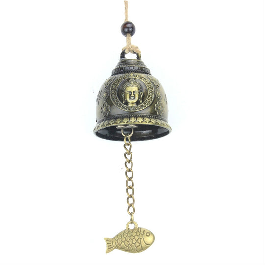 2 PCS Good Fortune Fortune House Creative Buddha Statue Model Bell Car Hanging Gift