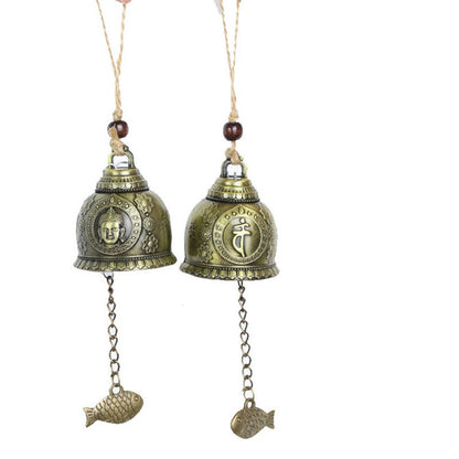 2 PCS Good Fortune Fortune House Creative Buddha Statue Model Bell Car Hanging Gift - Ornaments by buy2fix | Online Shopping UK | buy2fix