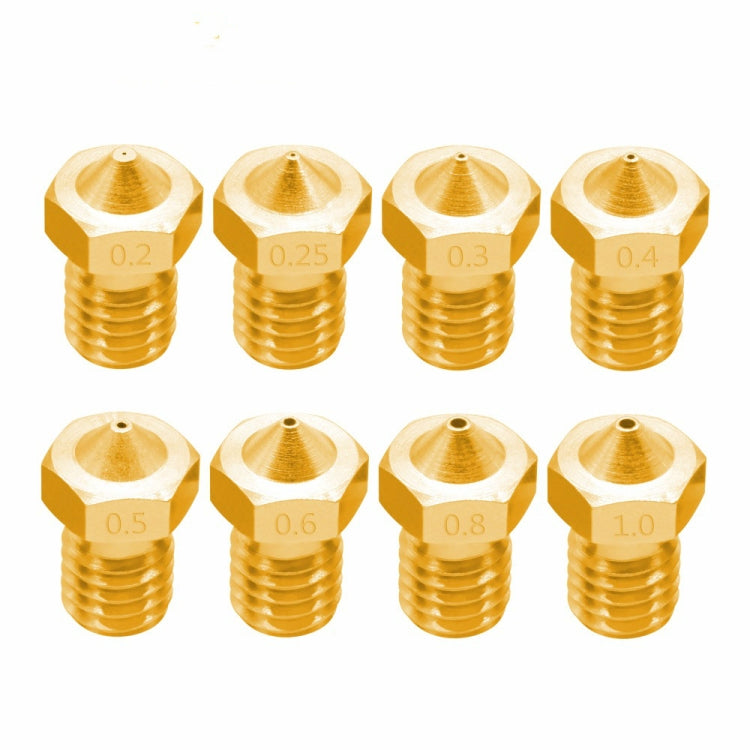 8 PCS Bugatti 3D Printer Accessories E3D-V5 V6 Nozzle M6 Thread Consumables Hot Nozzle, Size:1.75/0.4mm - Consumer Electronics by buy2fix | Online Shopping UK | buy2fix