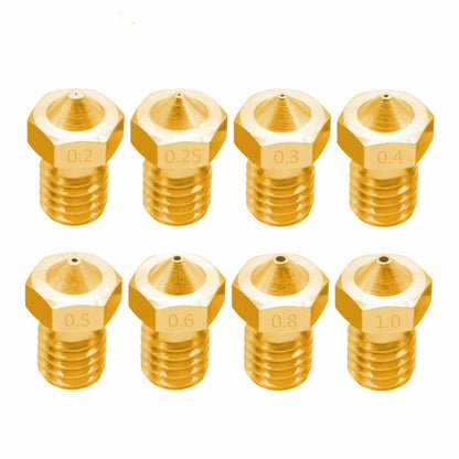 8 PCS Bugatti 3D Printer Accessories E3D-V5 V6 Nozzle M6 Thread Consumables Hot Nozzle, Size:1.75/0.5mm - Consumer Electronics by buy2fix | Online Shopping UK | buy2fix