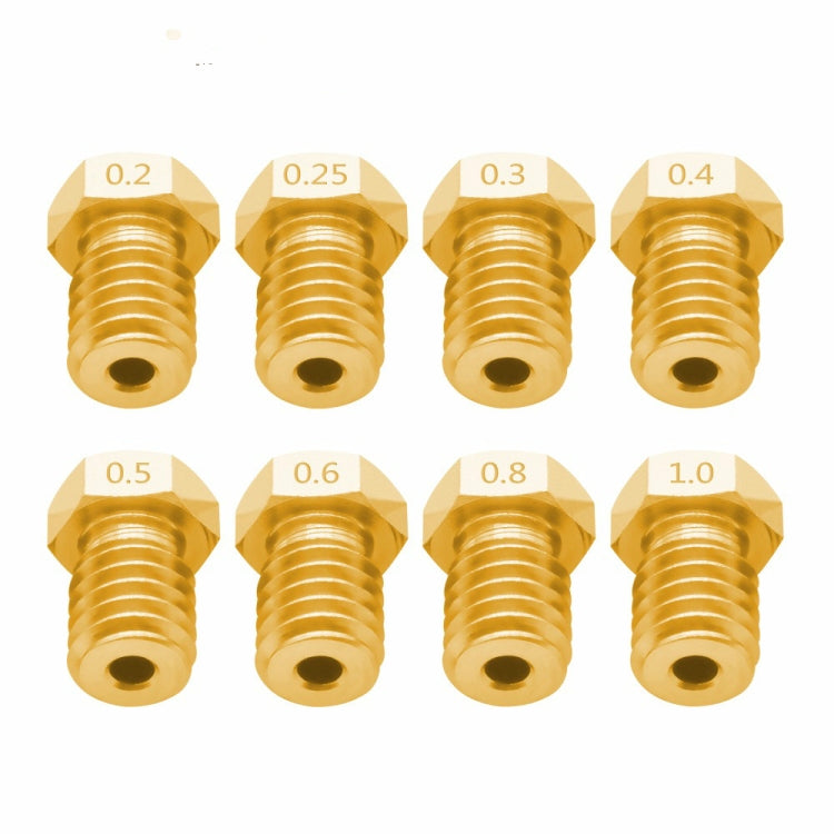 8 PCS Bugatti 3D Printer Accessories E3D-V5 V6 Nozzle M6 Thread Consumables Hot Nozzle, Size:1.75/0.8mm - Consumer Electronics by buy2fix | Online Shopping UK | buy2fix