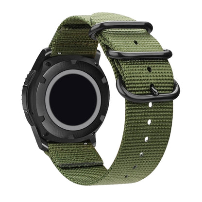 Washable Nylon Canvas Watchband, Band Width:24mm(Army Green with Black Ring Buckle) - Watch Accessories & Parts by buy2fix | Online Shopping UK | buy2fix