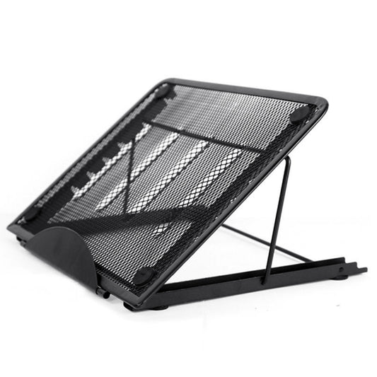 Portable Desktop Folding Cooling Metal Mesh Adjustable Ventilated Holder(Black) by buy2fix