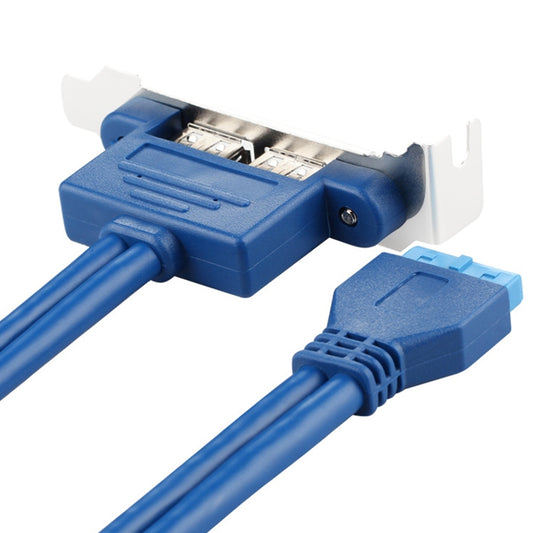 USB3.0 20P Bezel Cable Chassis PCI Bit Expansion USB3.0 Female Full-height Half-height Bezel(Blue (Without Iron Sheet)) by buy2fix