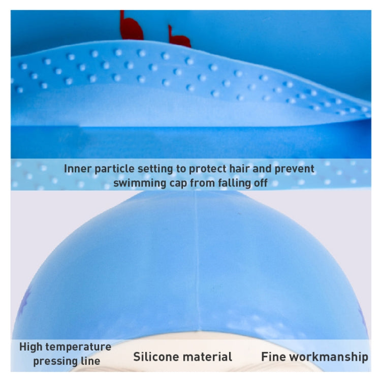 Printed Silicone Swimming Cap Waterproof Swimming Cap for Long Hair, Size:One Size(Sky Blue) - Outdoor & Sports by buy2fix | Online Shopping UK | buy2fix