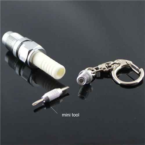 2 PCS Casual LED Key Chain Spark Plug Key Chain Keychain Car Parts Keyring Car Styling Accessories Decoration by buy2fix