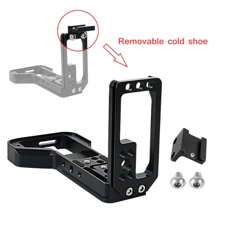 BEXIN Push-Pull Type Vertical Shoot Quick Release L Plate Bracket Base Holder with Hot Shoe for Sony ILCE-7RM4 / A7R4 / A7R IV - Camera Accessories by BEXIN | Online Shopping UK | buy2fix