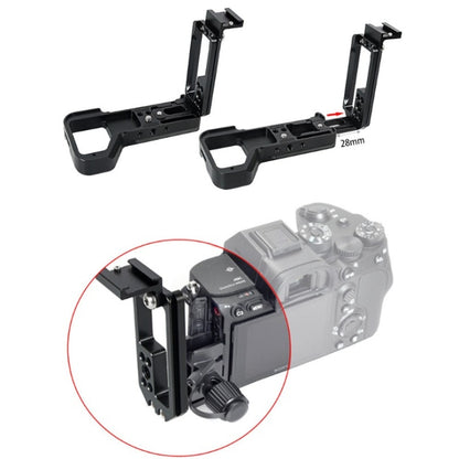 BEXIN Push-Pull Type Vertical Shoot Quick Release L Plate Bracket Base Holder with Hot Shoe for Sony ILCE-7RM4 / A7R4 / A7R IV - Camera Accessories by BEXIN | Online Shopping UK | buy2fix