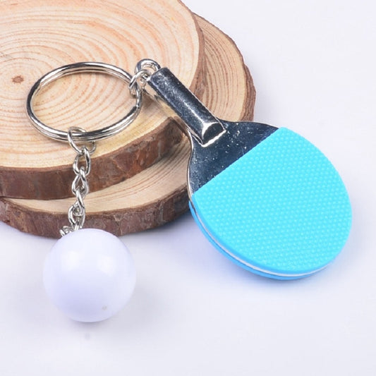 2 PCS Creative Metal table Tennis Keychain Handmade Jewelry Gift Sports Keychain, Specification:2×2.8×6.5cm(Light Blue) - Key Rings by buy2fix | Online Shopping UK | buy2fix