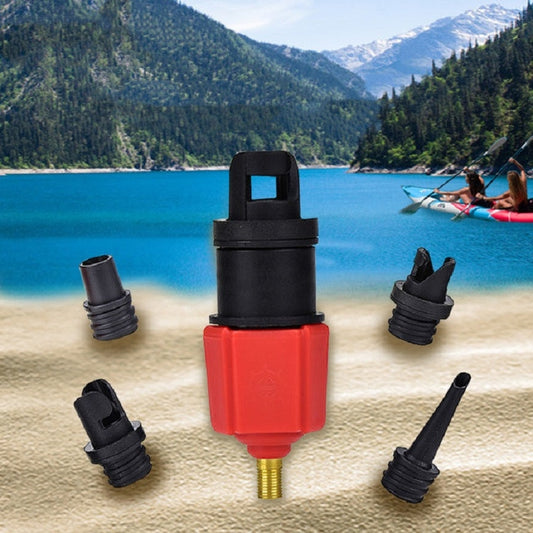 Surfing Paddle Board Rubber Boat Inflatable Bed Air Valve Adapter Car Air Pump Adapter(Red) by buy2fix