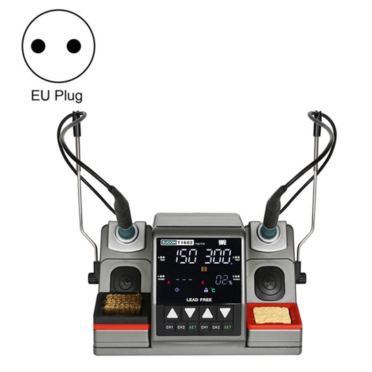 SUGON T1602 220 V Dual Station Elektrische Lötstation mit Doppelgriff, EU-Stecker