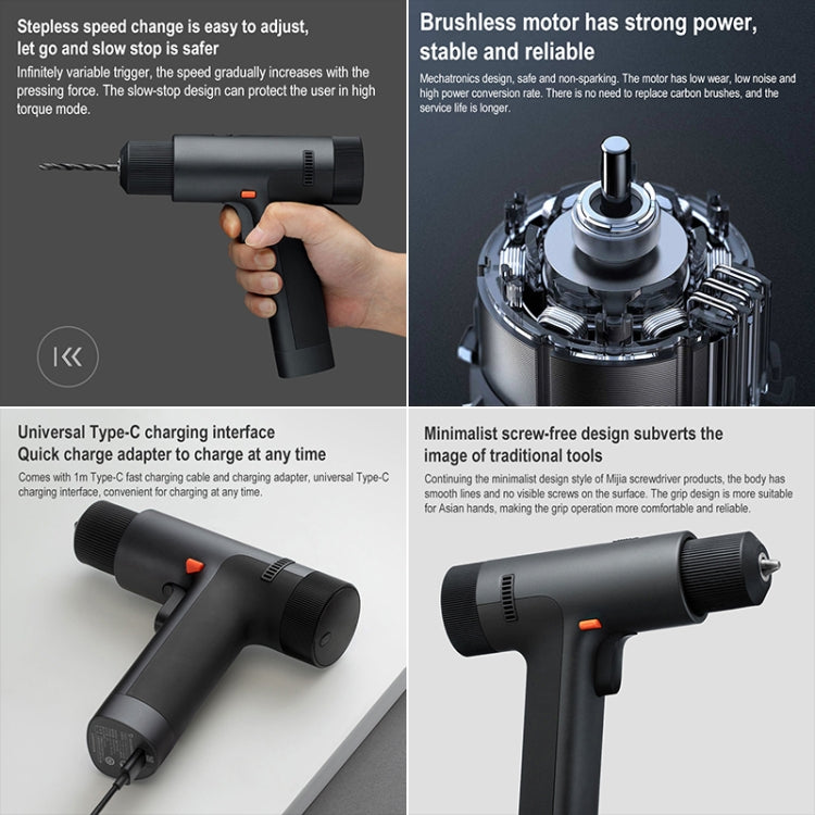 Original Xiaomi Mijia Household Brushless Smart Screen Display Electric Drill, US Plug by Xiaomi