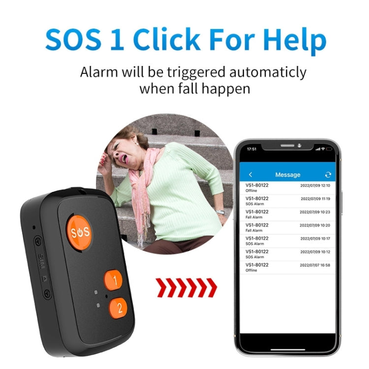 V51 B Style IP67 Waterproof 4G LTE 3G 2G GSM Elderly SOS Button Emergency Alarm GPS Tracker For North America/South America/Australia - In Car by buy2fix | Online Shopping UK | buy2fix