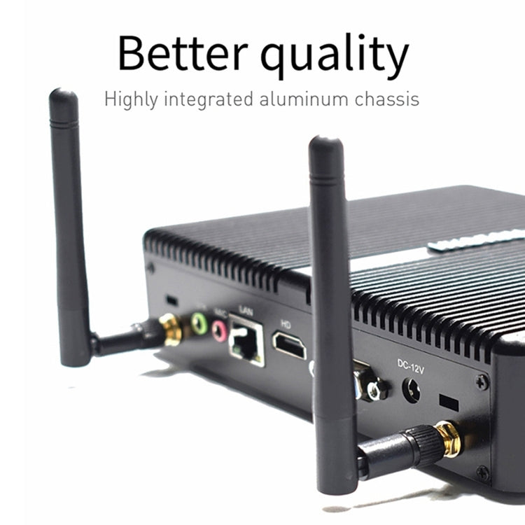 HYSTOU H2 Windows / Linux System Mini PC, Intel Core I5-7267U Dual Core Four Threads up to 3.50GHz, Support mSATA 3.0, 8GB RAM DDR3 + 256GB SSD (Black) - Computer & Networking by buy2fix | Online Shopping UK | buy2fix