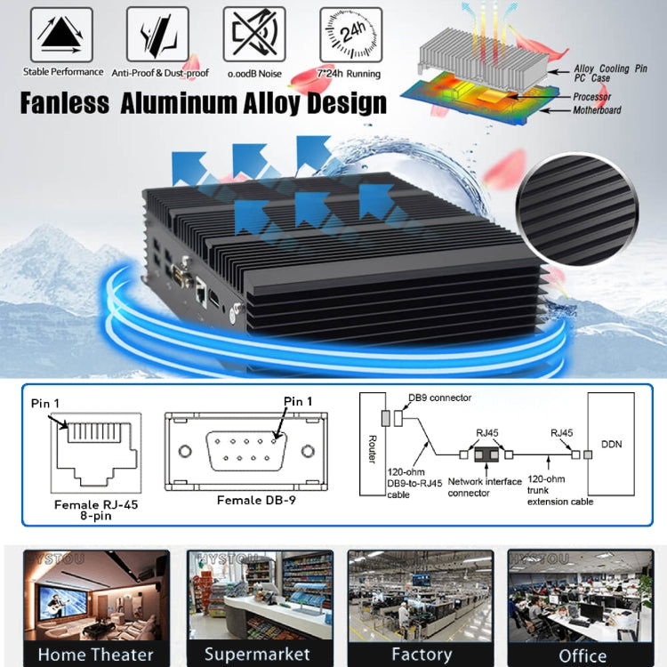 HYSTOU P09-6L Windows / Linux System Mini PC, Intel Celeron 3865U 2 Core 2 Threads up to 1.80GHz, Support mSATA, 4GB RAM DDR3 + 64GB SSD - Computer & Networking by HYSTOU | Online Shopping UK | buy2fix