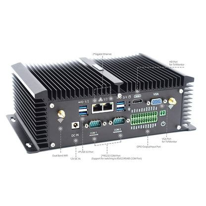 HYSTOU P12-I5-8250U Fanless Mini PC Intel Core i5-8250U Processor Quad Core up to 1.6GHz, RAM: 8G, ROM: 128G, Support Win 7 / 8 / 10 / Linux(Black) - Barebone Mini PCs by HYSTOU | Online Shopping UK | buy2fix