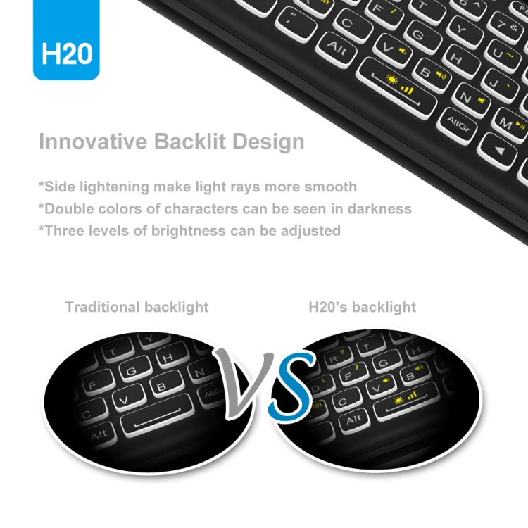 H20 2.4GHz Mini Smart Wireless Multi-Touch Touch Keyboard -  by buy2fix | Online Shopping UK | buy2fix