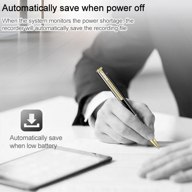 Original Lenovo B628 32GB Intelligent Voice Control Noise Reduction Pen Shape Recording Pen by Lenovo
