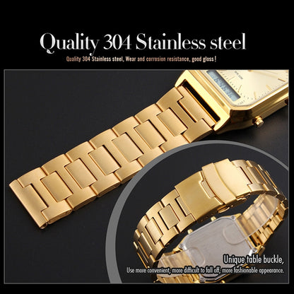 SKMEI 1220 Multifunctional Men Outdoor Business Noctilucent Waterproof Double Display Steel Watchband Wrist Watch (Blue) - Metal Strap Watches by SKMEI | Online Shopping UK | buy2fix