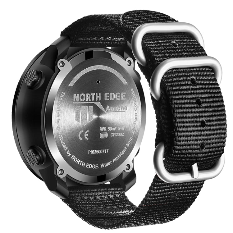 NORTH EDGE Multi-function Waterproof Outdoor Sports Electronic Smart Watch, Support Humidity Measurement / Weather Forecast / Speed Measurement, Style: Nylon Strap(Khaki) - Nylon Strap Watches by NORTH EDGE | Online Shopping UK | buy2fix