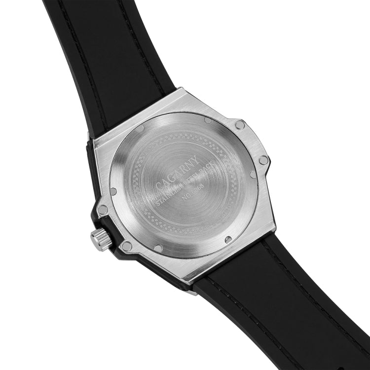 CAGARNY 6868 Geometric Polygon Dial Quartz Dual Movement Watch Men TPU Strap Watch (Gray Belt Black Shell) - Other Watches by CAGARNY | Online Shopping UK | buy2fix