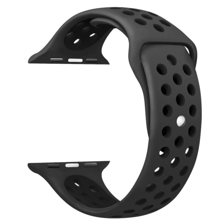 For Apple Watch Ultra 49mm&Watch Ultra 2 49mm / Series 10 46mm / 9&8&7 45mm / SE 3&SE 2&6&SE&5&4 44mm / 3&2&1 42mm Fashionable Classical Silicone Sport Watch Band (Black) by buy2fix