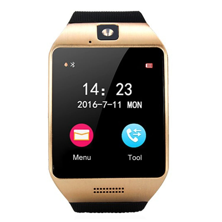 Q18S 1.54 inch IPS Screen MTK6260A Bluetooth 3.0 Smart Watch Phone, Pedometer / Sedentary Reminder / Sleeping Monitor  / Anti-Loss / Remote Camera / GSM / 0.3M Camera (Black + Gold) - Smart Wear by buy2fix | Online Shopping UK | buy2fix