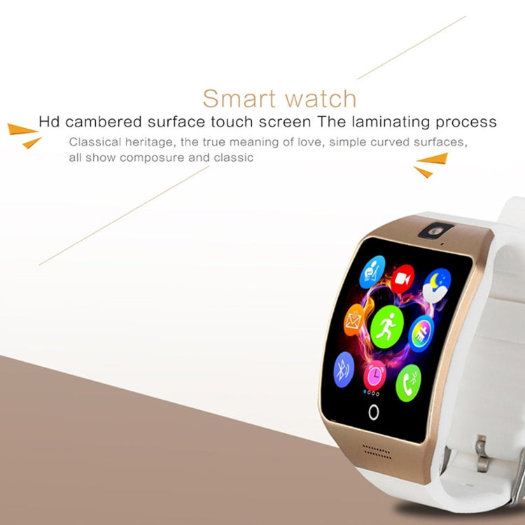 Q18S 1.54 inch IPS Screen MTK6260A Bluetooth 3.0 Smart Watch Phone, Pedometer / Sedentary Reminder / Sleeping Monitor  / Anti-Loss / Remote Camera / GSM / 0.3M Camera (White + Gold) - Smart Wear by buy2fix | Online Shopping UK | buy2fix