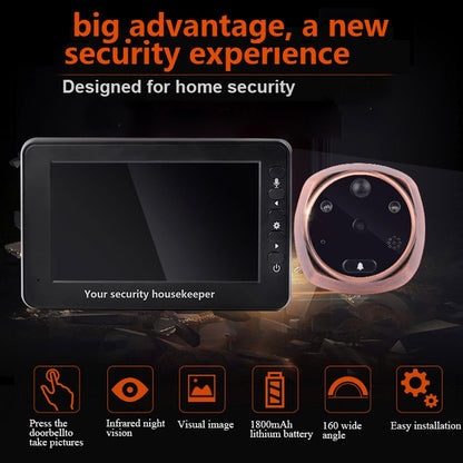 M4300A 4.3 inch Display Screen 3.0MP Camera Video Smart Doorbell, Support TF Card (32GB Max) & Motion Detection & Infrared Night Vision - Security by buy2fix | Online Shopping UK | buy2fix
