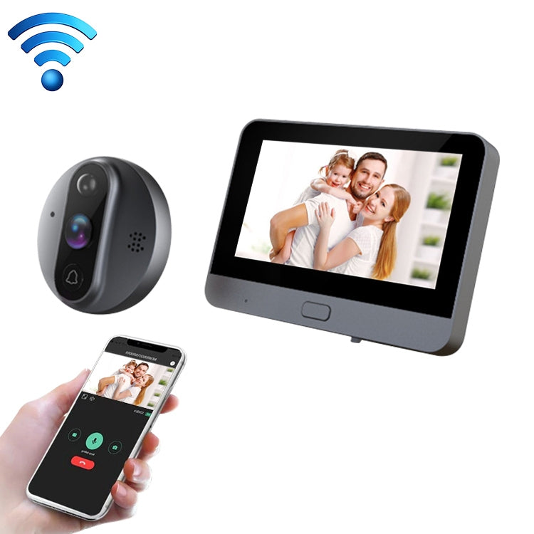 R9 4.3 inch WiFi Smart Video Visual Electronic Peephole Doorbell (Black) - Security by buy2fix | Online Shopping UK | buy2fix