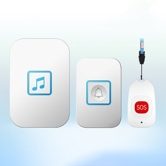 CACAZI C86 Wireless SOS Pager Doorbell Old man Child Emergency Alarm Remote Call Bell, UK Plug(White) by CACAZI