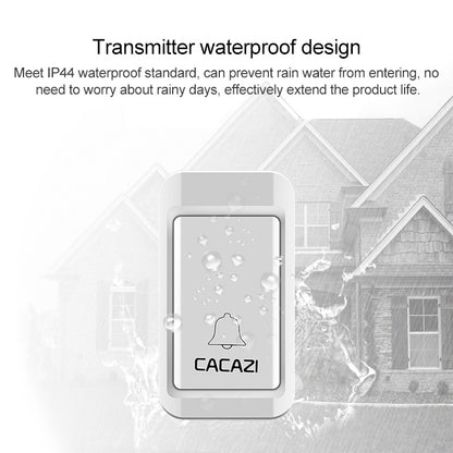 CACAZI V027G One Button Three Receivers Self-Powered Wireless Home Kinetic Electronic Doorbell, EU Plug - Security by CACAZI | Online Shopping UK | buy2fix